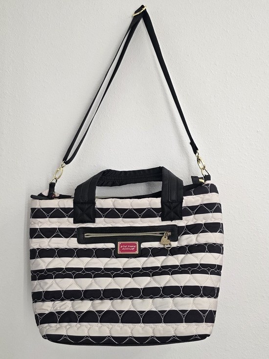 Betsey Johnson Handbags - Betsey Johnson Quilted Stripe Satchel | Boutique Statement Bag
